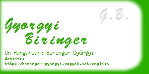 gyorgyi biringer business card